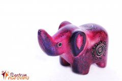 Soška slona růžovo fialová