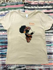 Tričko dámské sand s potiskem Mama Afrika