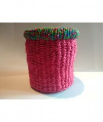 Košíček z rafie růžový