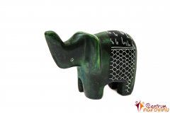 Soška slona tmavě zelená (proužek)
