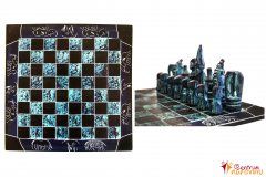 Šachy velké modré s černou