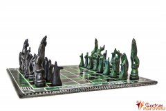 Šachy malé zeleno-černé